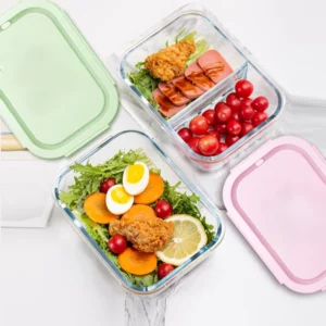 Large Capacity Glass Crisper With Lid Refrigerator Fresh-keeping Bowl Fruit Salad Bowl Food Storage Containers Crisper 2000ml - Image 5