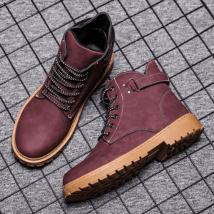 2021 Winter Men's Boots High-Top Work Shoes Velvet All-match Snow Boot Men's British Short Boots Warm Men's Casual Shoes - Image 2