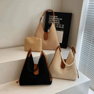 Premium Knitted Underarm Bag Women Totes Large Capacity 2025 New Casual Versatile Shoulder Bags Hand-held Commuting Bucket Pack - Image 2