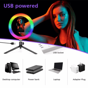 RGB Ring Light Lamp Ring Round With Remote Control For Smartphone Mobile Led Video Light Ring Make Youtube Photographic Lighting - Image 3