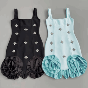 Women Sexy Ruffles Summer Clothing 2025 New Sleeveless Bandage Dress Club Party Mini Dresses - Image 5