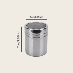 1pc-Silver stainless steel mesh tube type dusters dusting salt shaker spice jar Salt Sugar Pepper Shaker Box Cocoa Icing Powder - Image 7