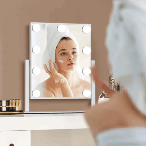 Vanity Makeup Mirror with Lights - 9/12 LED Bulbs, Touch Control, 3 Colors Light, 360° Rotation, Light Up Vanity Mirror - Image 5