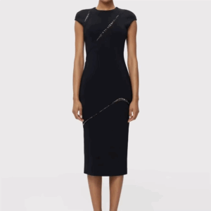 2025 New Summer Women Short Sleeve Sexy Shinning Crystal Bodycon Mid-calf Bandage Dress Celebrate Evening Party Birthday Outfit - Image 7