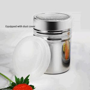 1pc-Silver stainless steel mesh tube type dusters dusting salt shaker spice jar Salt Sugar Pepper Shaker Box Cocoa Icing Powder - Image 6