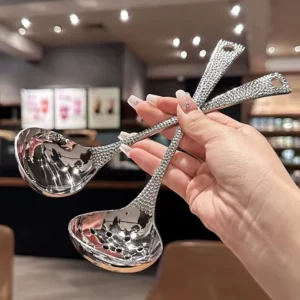 Stainless Steel Soup Spoon Deepen Large Capacity Spoon Silver Mirror Polished Flatware Soup Rice Home Kitchen Tableware - Image 1