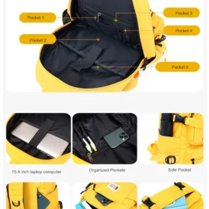 Fengdong fashion yellow backpack children school bags for girls waterproof oxford large school backpack for teenagers schoolbag - Image 4