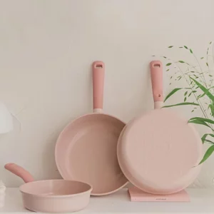 Ceramic Cookware Set, Non-Stick Frying Skillet, Induction Safe Kitchen Utensils, Even Heat Distribution Pots for Home Cooking - Image 4
