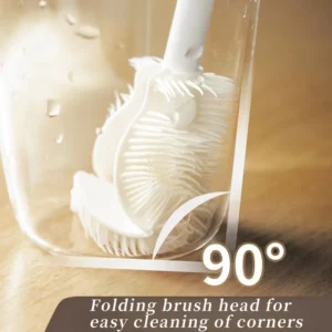 Foldable 360 degree comprehensive cleaning silicone brush with long handle design, reusable for bottles and cups - Image 5