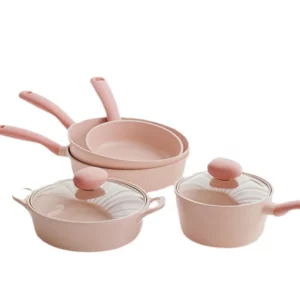 Ceramic Cookware Set, Non-Stick Frying Skillet, Induction Safe Kitchen Utensils, Even Heat Distribution Pots for Home Cooking - Image 6