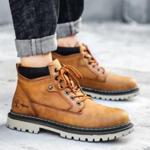 Outdoor Boots Luxury Leather Warm Fur Classic Ankle Boots Outdoor Brand Motorcycle Boots Luxury Shoes for Spring and Autumn 2025 - Image 2