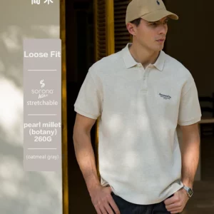 SIMWOOD 2025 Summer New Oversize 265gsm Sorona Fabric Polo Shirts Men Breathable High Quality Plus Size T-shirts - Image 1