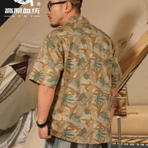 Summer Short-sleeved Floral Shirt Men Retro Hong Kong Style Quick-drying Summer Cardigan Trendy - Image 1