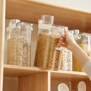 3L Food Storage Containers With Measuring CupTreat Box Containers for Kitchen Pantry Organization Containers for Rice Dispenser - Image 2