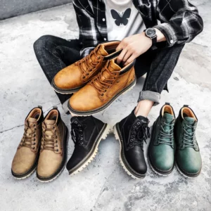 Outdoor Boots Luxury Leather Warm Fur Classic Ankle Boots Outdoor Brand Motorcycle Boots Luxury Shoes for Spring and Autumn 2025 - Image 3