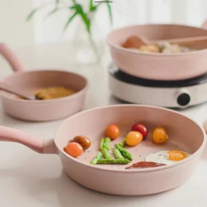 Ceramic Cookware Set, Non-Stick Frying Skillet, Induction Safe Kitchen Utensils, Even Heat Distribution Pots for Home Cooking - Image 2