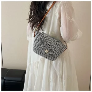 2025 New Hot Sale Knitting Saddle Shoulder Bags Stylish Design Hasp Fresh Unique Design High Quality Crossbody Bags for Women - Image 9