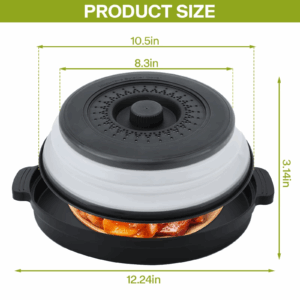 Microwave Food Splatter Cover Foldable Multifunction Splash Collapsible Guard Kitchen Gadget Colander for Meal Steaming Tray - Image 3