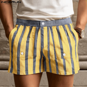 Striped Men Casual Shorts Streetwear Summer Male Shorts INCERUN Fashion Bottoms Short Pants Oversize Elastic Waist Trousers - Image 5