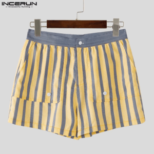 Striped Men Casual Shorts Streetwear Summer Male Shorts INCERUN Fashion Bottoms Short Pants Oversize Elastic Waist Trousers - Image 4