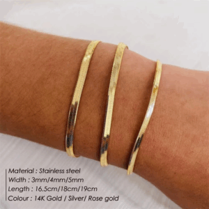 SUNIBI Classic Stainless Steel Snake Chain Bracelet for Women Gold Color Width 2/3/4/5mm Chain Bracelet Women Jewelry Wholesale - Image 6