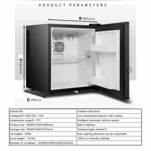 Home Compact Electric Refrigerator Hotel Bedroom Restaurant Low Noise Thermoelectric Mini - Image 5