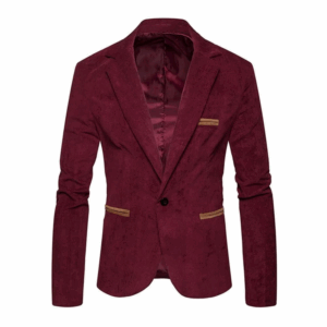 Men Formal Suit Coat Men's Corduroy Suit Coat with Lapel Patchwork Detail Single Button Business Outwear Jacket with for Men - Image 5
