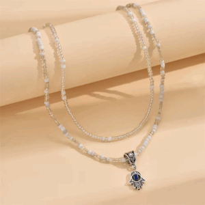 Cute Small Hand Pendant White Rice Beads Anklets For Women Silver Color Foot Chain Ankle Bracelet Beach Jewelry Summer Accessory - Image 2