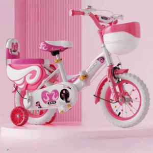 2-9 years old Children's Bicycles Boys Girls Folding Bike Flash Auxiliary Wheel Adjustable Bikes Pink - Image 4
