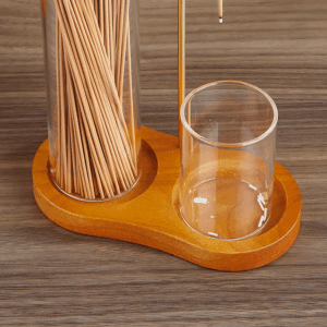 Glass Incense Holder for Sticks Anti-Ash Flying Incense Burne with Metal Clip and Incense Storage for Yoga Home Decor - Image 2