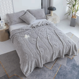 2025 spring and summer new Tafu fleece blanket solid color jacquard simple blanket multi-functional blanket no pillowcase - Image 2