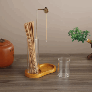 Glass Incense Holder for Sticks Anti-Ash Flying Incense Burne with Metal Clip and Incense Storage for Yoga Home Decor - Image 4