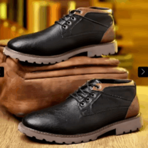 Retro Leather Men's Boots Casual Zipper Short Boots 25 Winter Men Plus Velvet High Top Shoes Desert Work Boots botas para hombre - Image 7