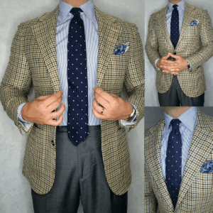 Autumn Winter Men's Suits Coat Notch Lapel Houndstooth Groom Wear Slim Fit Business Office Blazer Tuxedos Only Jacket - Image 7