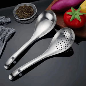 Stainless Steel Strainer Spoon Kitchen Colander Spoon Spoon Filter Strainer Food ScoopPerforated Skimmer Colander - Image 3