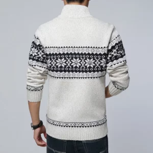 New Autumn Winter Men's Sweater Wool Men Mandarin Collar Solid Color Casual Sweater Men's Thick Fit Brand Knitted Cardigans - Image 4