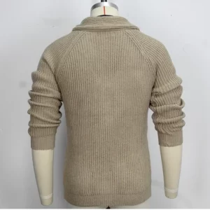 Coat Men Cardigan Sweaters Turn Down Collar Full Sleeve Coats Single Breasted Solid Open Stitch Autumn Winter Outerwear - Image 6