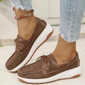 2025 Autumn New Flat Single Shoes Women's Fashion Round Head Suede Front Lacing Soft Sole Anti-slip Wear-resistant Shoes - Image 12
