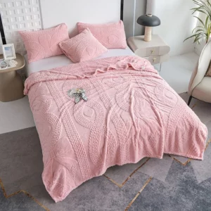 2025 spring and summer new Tafu fleece blanket solid color jacquard simple blanket multi-functional blanket no pillowcase - Image 8