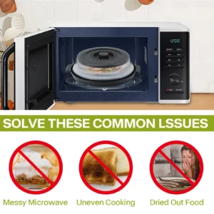 Microwave Food Splatter Cover Foldable Multifunction Splash Collapsible Guard Kitchen Gadget Colander for Meal Steaming Tray - Image 2