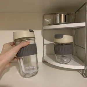 Korean Glass Water Bottle ins Portable Glass Cup With Lid Straw For Coffee Milk Tea Juice Anti-scalding School Drink Bottle Gift - Image 3