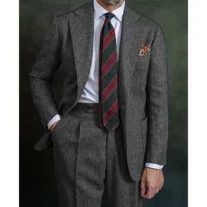 Men's Herringbone Suit Two Piece Suit Elegant Men's Suit Pants Set Casual Suit Men's Clothing Men's Pants Halloween Party - Image 5