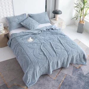 2025 spring and summer new Tafu fleece blanket solid color jacquard simple blanket multi-functional blanket no pillowcase - Image 10