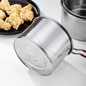 304 Stainless Steel Fried Mesh Kitchen Fry Basket Cooking Basket Fry Pan Oil Pan Strainer Noodle Spoon Colander French Fries - Image 5