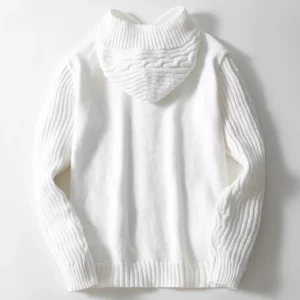 Men Cardigan Sweaters Hooded Coat Full Sleeve Solid Coats Casual Loose Outerwear Splice Open Stitch Autumn Winter 2024 - Image 4