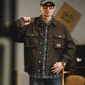 Retro Denim Jacket Men's Autumn Trendy Casual Jacket Men's Trendy French Workwear - Image 4
