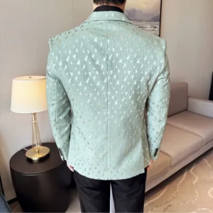 New British Style Korean Style Suit Jacket Business Formal Slim Fit Fashionable Printed Jacket Social Ball Groom Tailcoat Blazer - Image 6
