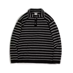 Maden Arrow Feature Knitted Striped Polo for Women Soft and Comfortable Sweater Autumn and Winter Unisex Thick Pullover - Image 6