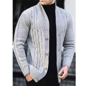 Autumn and Winter New Men's Casual Warm Coat Sweater Cardigan Sweater Men's Long-sleeved Zipper Sweater - Image 6