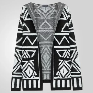 Men Cardigan Open Stitch Sweaters Mid Length Coat Hooded Full Sleeve Splice Knit Casual Regular Coats Autumn Winter 2024 - Image 2